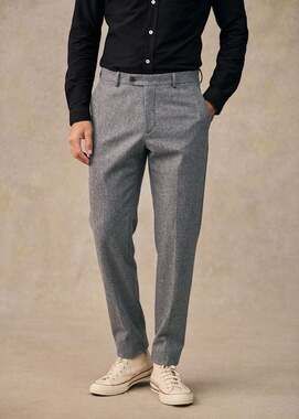 NWT Octobre Editions Sézane CARL Pants Wool Guabello Royal Flannel Gray Small